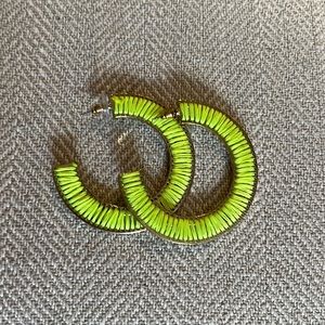 Neon green Mignonne Gavigan Dupe Hoops